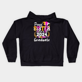 Tie Dye Proud sister of a 2024 Graduate Class of 2024 Senior Kids Hoodie